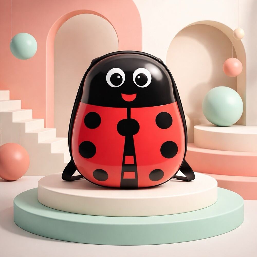 HEYS Ladybug Kids Backpack Polycarbonate Hardside Overnight Bag Travel Tots
